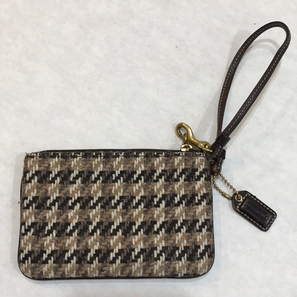 Coach Wool and Leather Wristlet Bag ( F9) - Picture 2 of 8